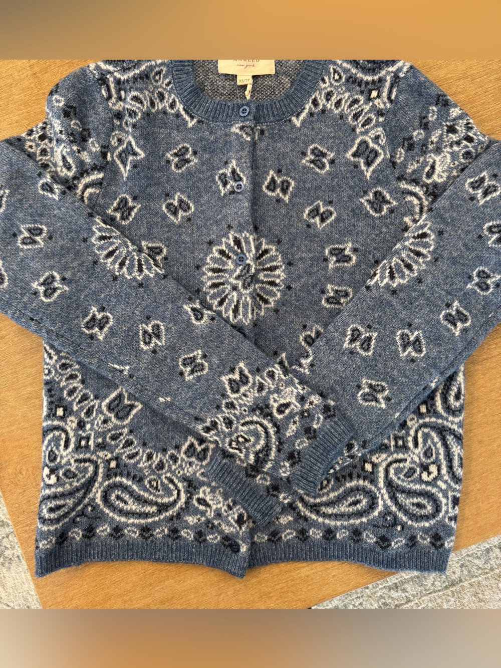Women’s Blue Bandana Cardigan